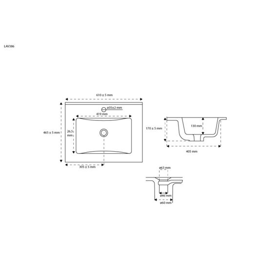 Aurlane Atos/Ready Wastafel Keramisch 60Cm