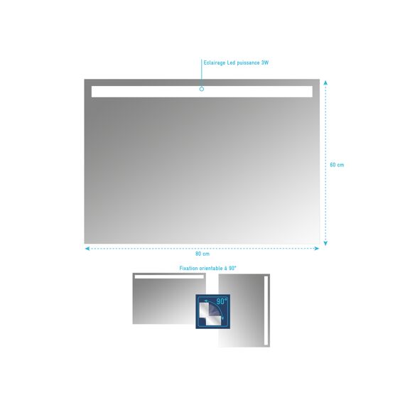 Aurlane Custom Natura Spiegel Led 80X60Cm