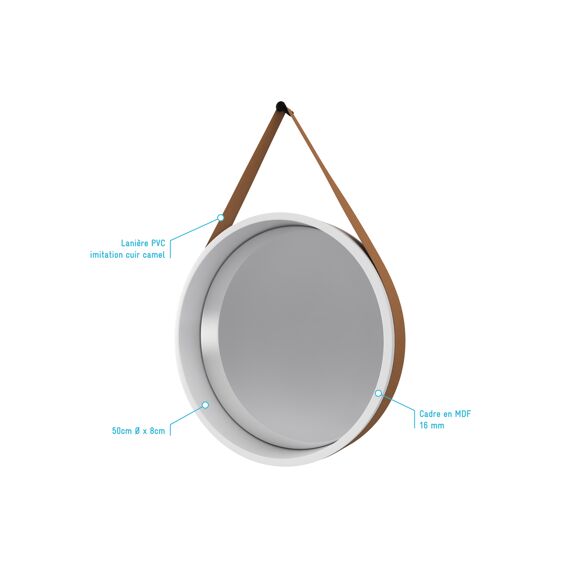 Aurlane Fjord Spiegel Rond Wit 50Cm