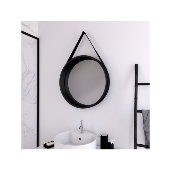 Aurlane Fjord Spiegel Rond Zwart 50Cm