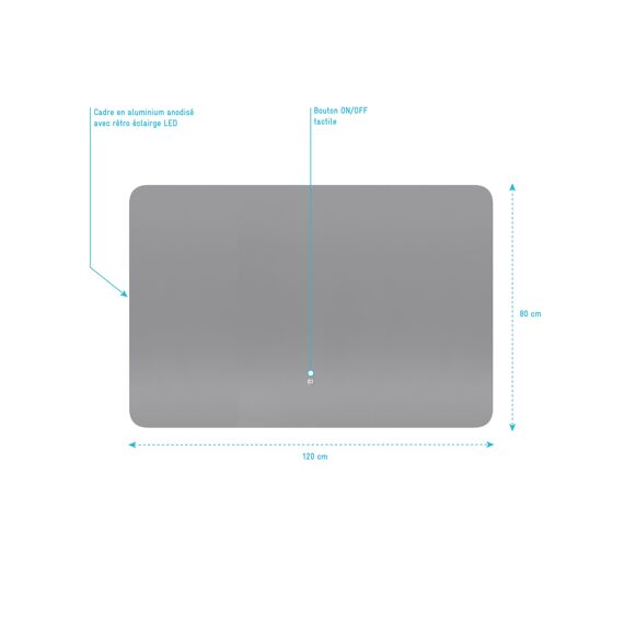 Aurlane Zilver Moon Spiegel 120X80Cm