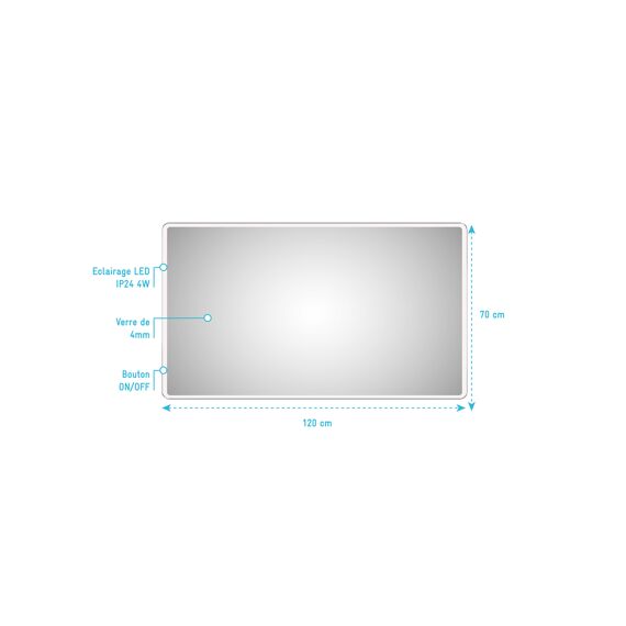 Aurlane Talos Moon Spiegel Led 120X70Cm