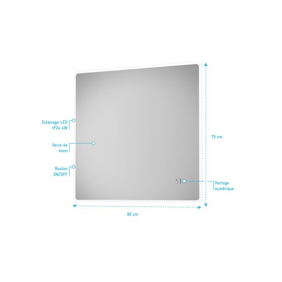 Aurlane Talos Sun Spiegel Led 80x70Cm