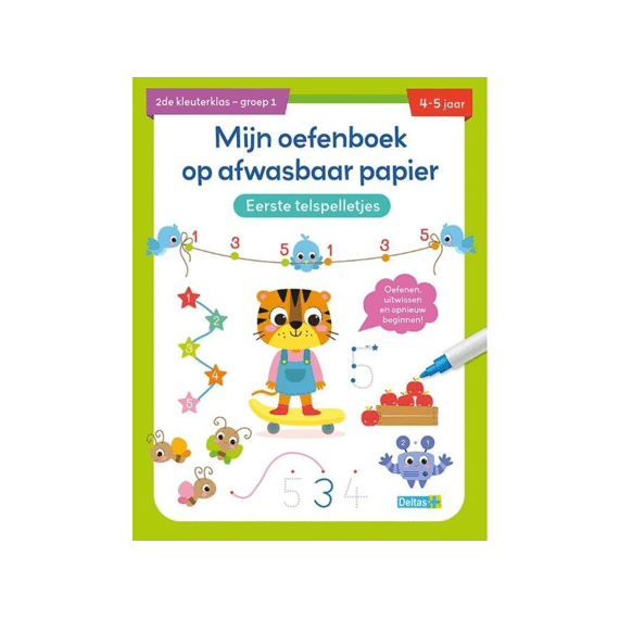 Mijn Oefenboek Op Afwasbaar Papier Eerste Telspelletjes (4-5J)