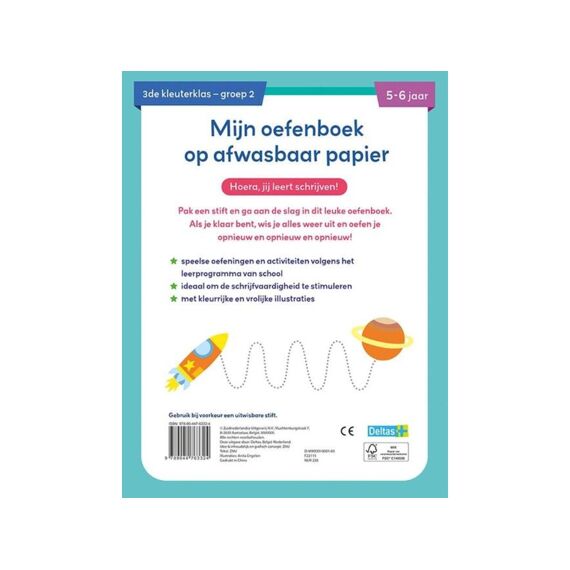 Mijn Oefenboek Op Afwasbaar Papier Leuke Schrijfspelletjes (5-6J)