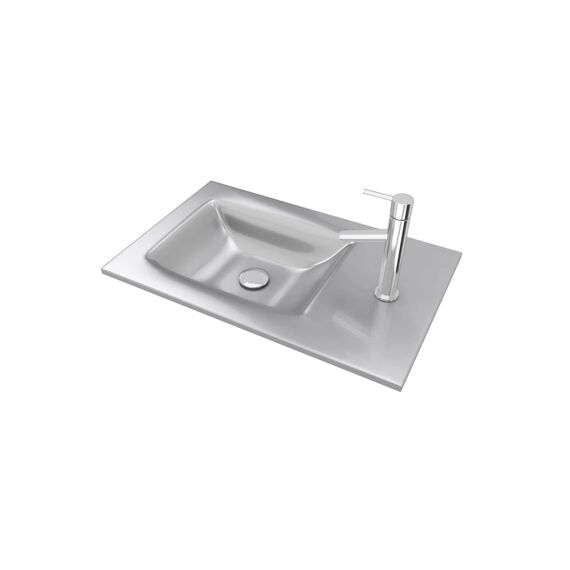 Aurlane Piccolo Wastafelblad Glas Grijs Zilver 40X25X1.5Cm