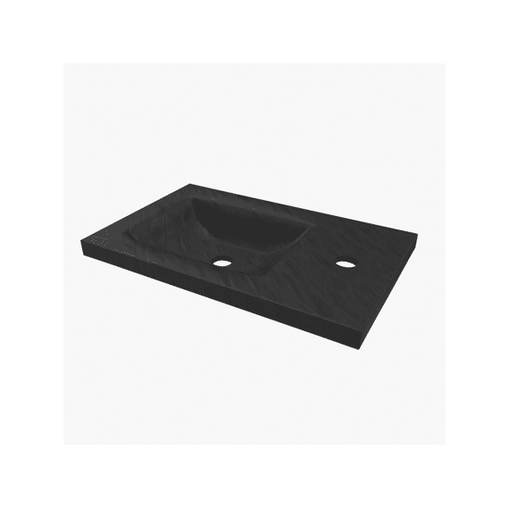 Aurlane Piccolo Wastafelblad Hars Zwart Steenlook 40X25X1.5Cm