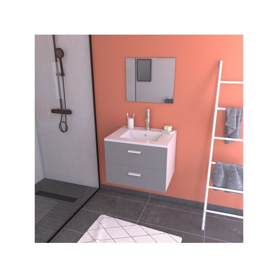 Aurlane Lift Badkamermeubelset Grijs 60X45X46Cm