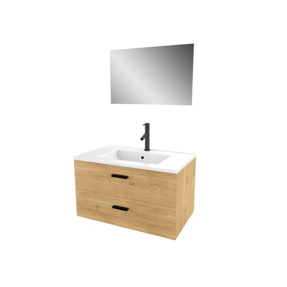Aurlane Lift Badkamermeubelset Hout 80X45X46Cm