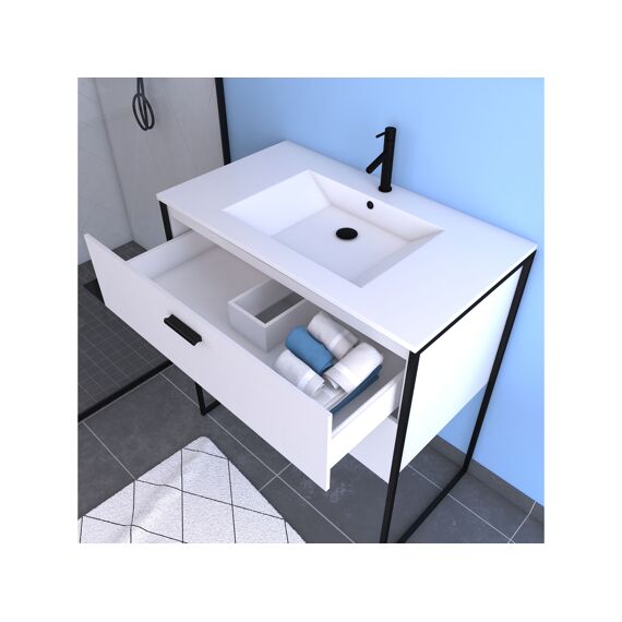 Aurlane Edge Badkamermeubelset Wit 80X90X45Cm