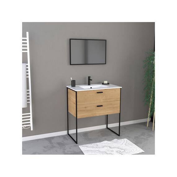 Aurlane Edge Badkamermeubelset Hout 80X90X45Cm