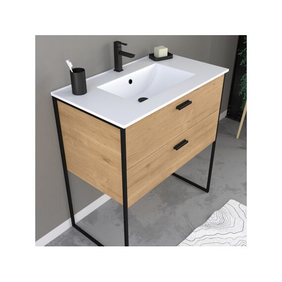 Aurlane Edge Badkamermeubelset Hout 80X90X45Cm