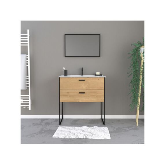 Aurlane Edge Badkamermeubelset Hout 80X90X45Cm