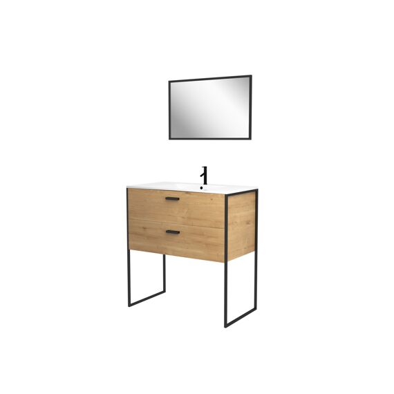 Aurlane Edge Badkamermeubelset Hout 80X90X45Cm