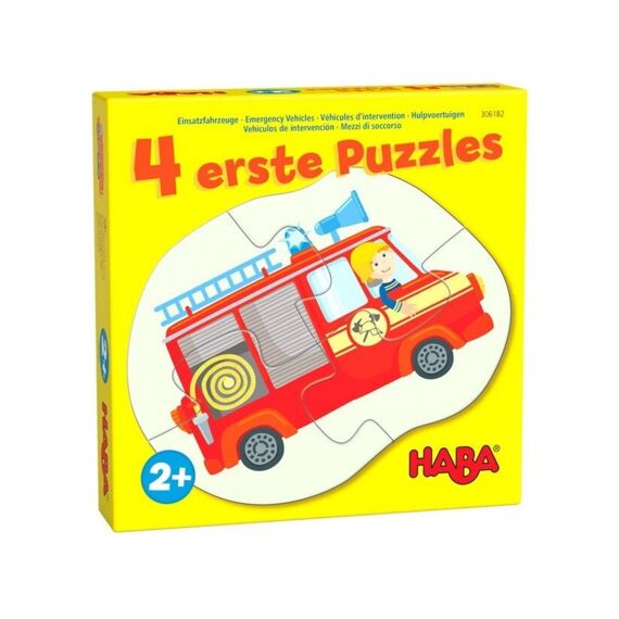 Haba 4 Eerste Puzzels - Hulpvoertuigen