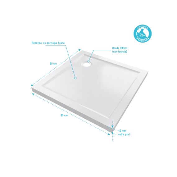 Aurlane Pure 2 Douchebak Acryl 80X80Cm Excl Afvoer