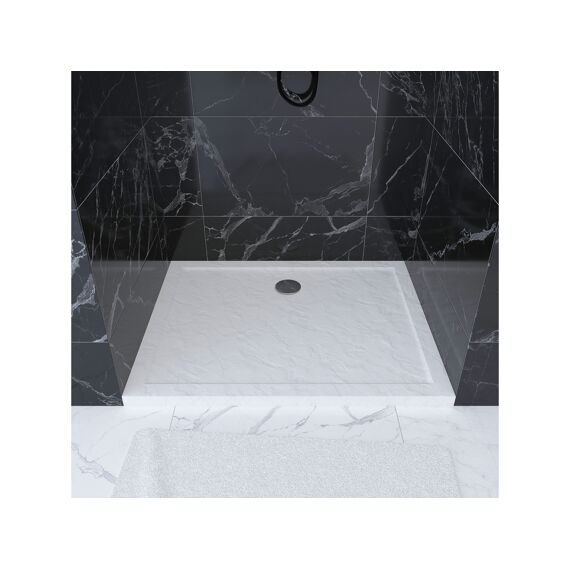 Aurlane Pedra Douchebak Acryl Leisteeneffect Wit Mat 80X100Cm Excl Afvoer