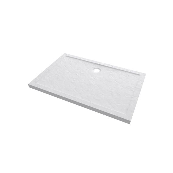 Aurlane Pedra Douchebak Acryl Leisteeneffect Wit Mat 80X120Cm Excl Afvoer