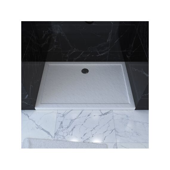 Aurlane Pedra Douchebak Acryl Leisteeneffect Wit Mat 90X120Cm Excl Afvoer