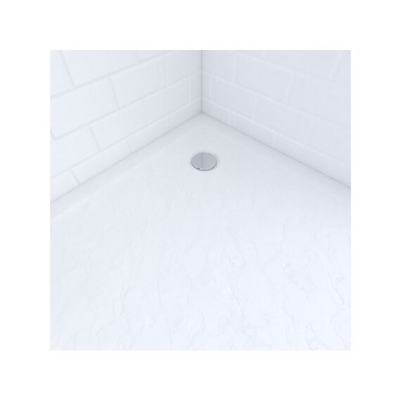 Aurlane Pedra Douchebak Acryl Leisteeneffect Wit Mat Hoog 80X80Cm Incl Afvoer