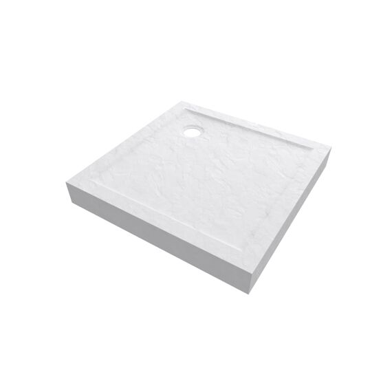 Aurlane Pedra Douchebak Acryl Leisteeneffect Wit Mat Hoog 80X80Cm Incl Afvoer