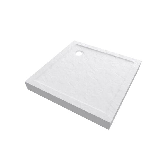 Aurlane Pedra Douchebak Acryl Leisteeneffect Wit Mat Hoog 90X90Cm Incl Afvoer