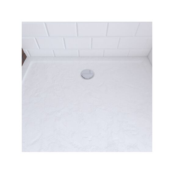 Aurlane Pedra Douchebak Acryl Leisteeneffect Wit Mat Hoog 80X100Cm Incl Afvoer