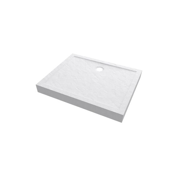 Aurlane Pedra Douchebak Acryl Leisteeneffect Wit Mat Hoog 80X100Cm Incl Afvoer