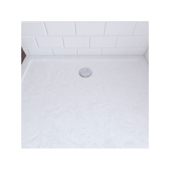Aurlane Pedra Douchebak Acryl Leisteeneffect Wit Mat Hoog 80X120Cm Incl Afvoer
