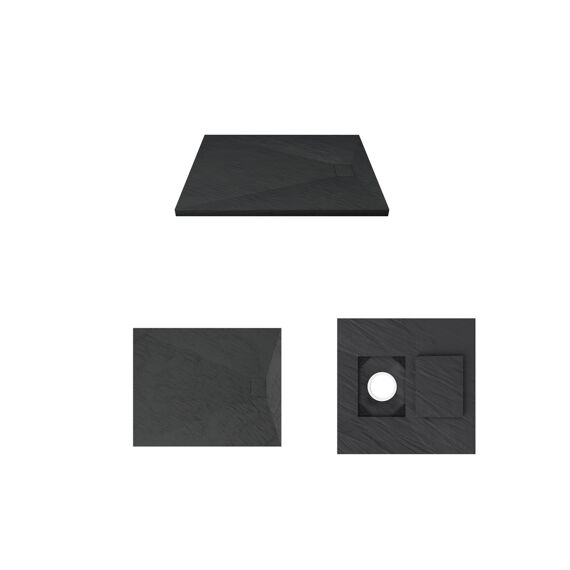 Aurlane Stone 2 Douchebak Zwart 70X90Cm Excl Afvoer