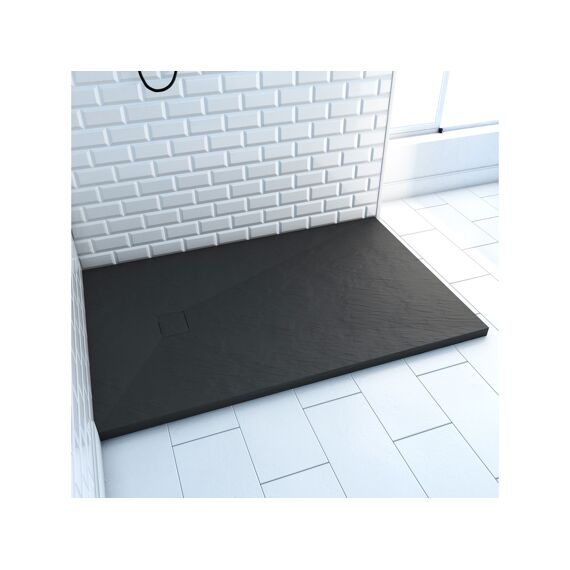 Aurlane Stone 2 Douchebak Zwart 80X120Cm Excl Afvoer