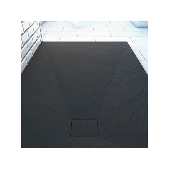 Aurlane Stone 2 Douchebak Zwart 80X120Cm Excl Afvoer