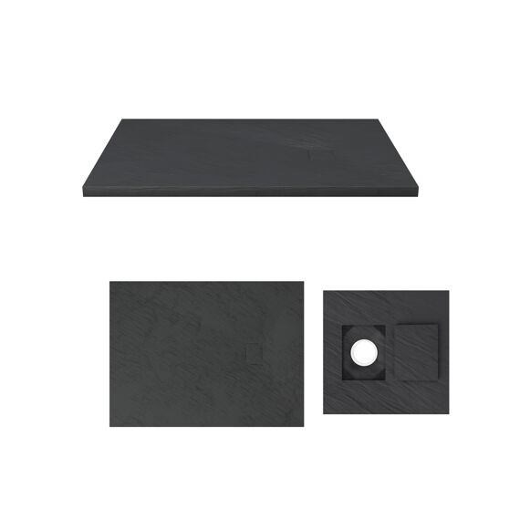 Aurlane Stone 2 Douchebak Zwart 90X120Cm Excl Afvoer