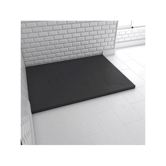 Aurlane Stone 2 Douchebak Zwart 90X120Cm Excl Afvoer
