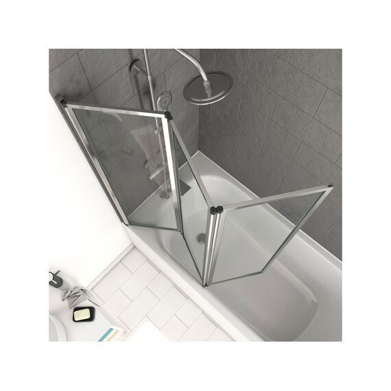 Aurlane Badwand Met 3 Luiken Chroom 143X125Cm