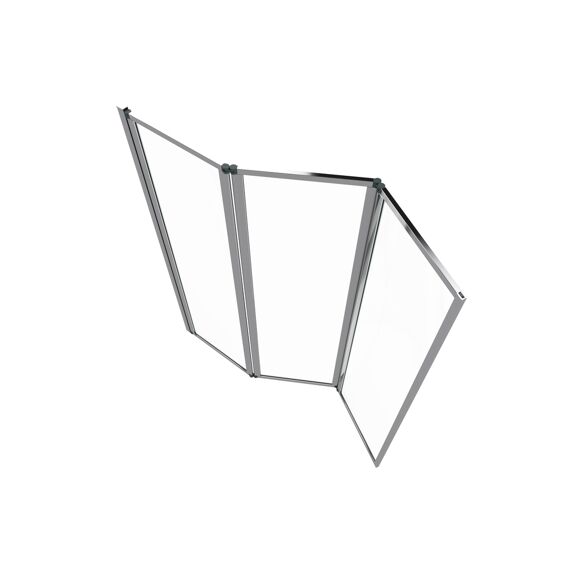 Aurlane Badwand Met 3 Luiken Chroom 143X125Cm
