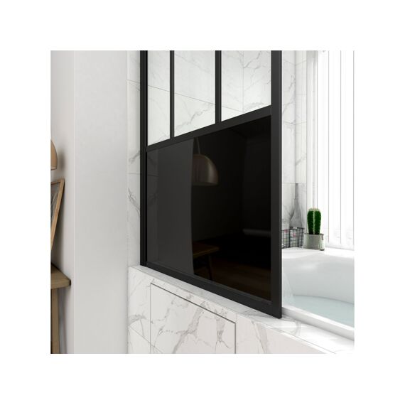 Aurlane Black Indus Badwand Zwenkbaar 130X75Cm