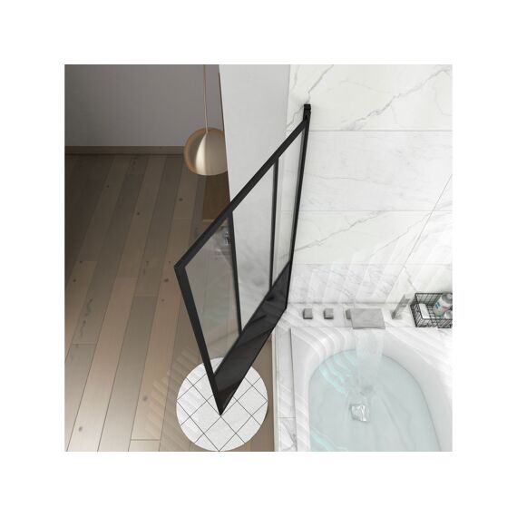 Aurlane Black Indus Badwand Zwenkbaar 130X75Cm