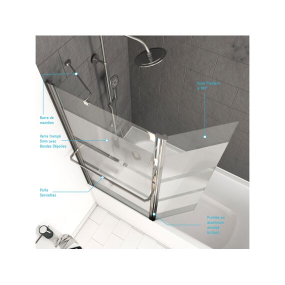 Aurlane Ibiza Badwand Chroom Mat 130X105Cm