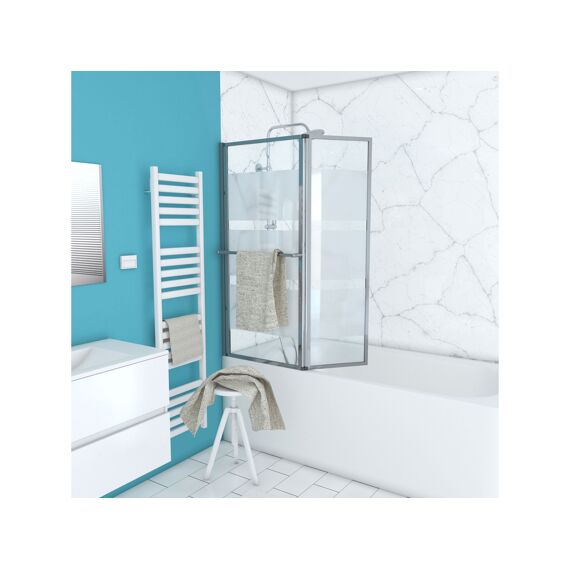 Aurlane Badwand Opklapbaar Chroom Mat 130X105Cm