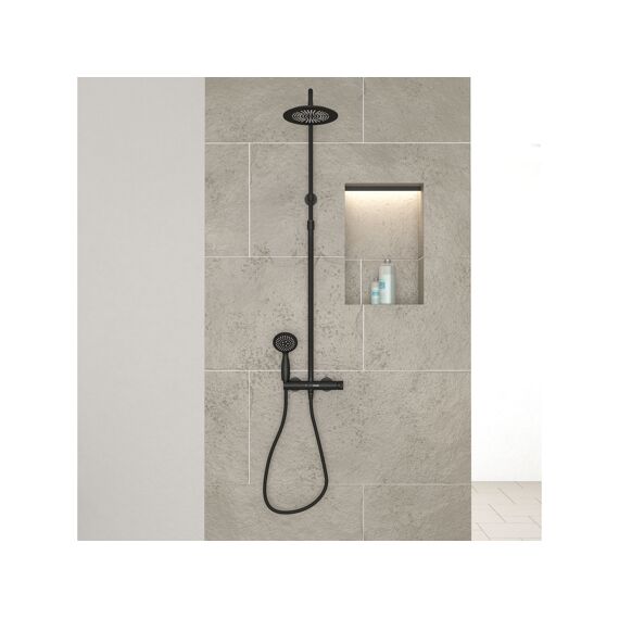 Aurlane Arty Douchekolom Zwart Mat Mechanisch 133X28X52Cm