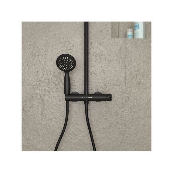 Aurlane Arty Douchekolom Zwart Mat Mechanisch 133X28X52Cm