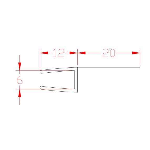 Aurlane Afdichtingsstrip 4-Vormig Kunststof 6Mm
