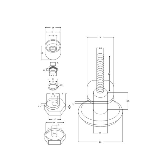 Aurlane Wielen Voor Douchecabine Dia 26Mm 4 Stuks