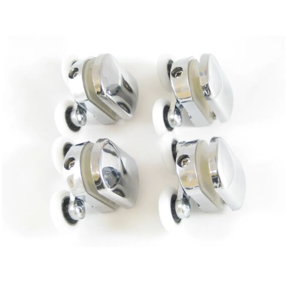 Aurlane Wielen Voor Douchecabine Dubbel Metaal/Chroom Dia 23Mm 4 Stuks