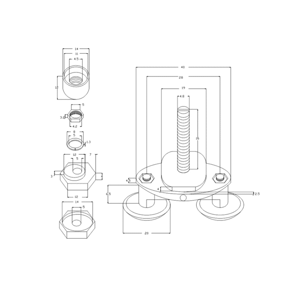 Aurlane Wielen Voor Douchecabine Dubbel Dia 20Mm 4 Stuks