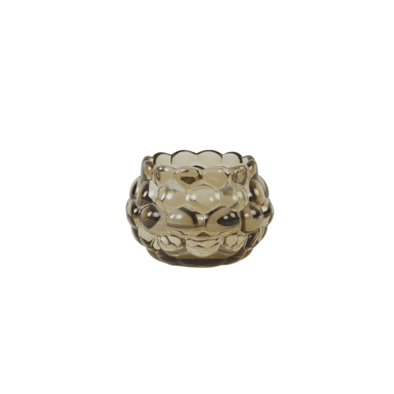 Theelicht D12.5x8.5cm Havana Glas Taupe