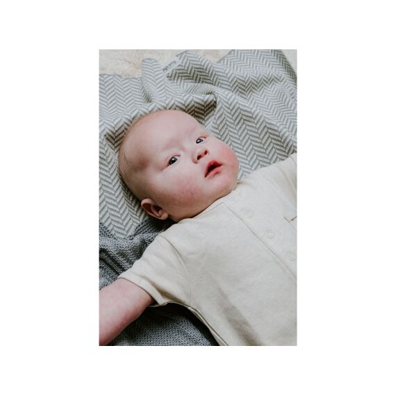 Babys Only Dawn Wiegdeken 75X95Cm Nordic Blue/Ecru