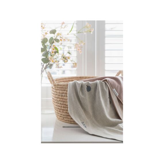 Babys Only Lush Wiegdeken 75X95Cm Nordic Blue/Ecru