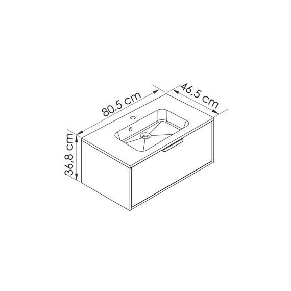 Allibert Evo Ensemble 80 Cm Grijs Onyx Mat